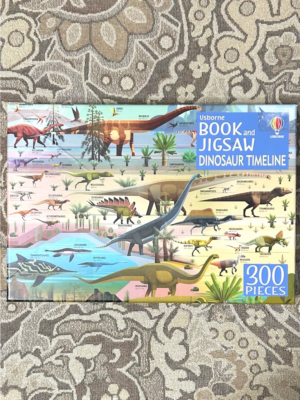 Usborne Dinosaur Timeline Fold-Out Book and Jigsaw Puzzle 300 Pieces